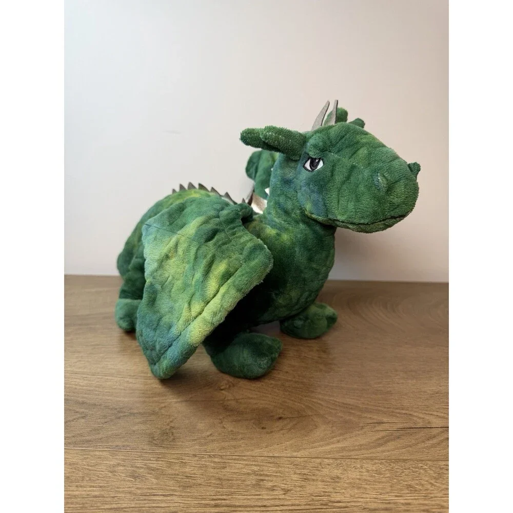 Green Dragon Plush Zip Belly Storage Mommy Flying Plush Green  19”